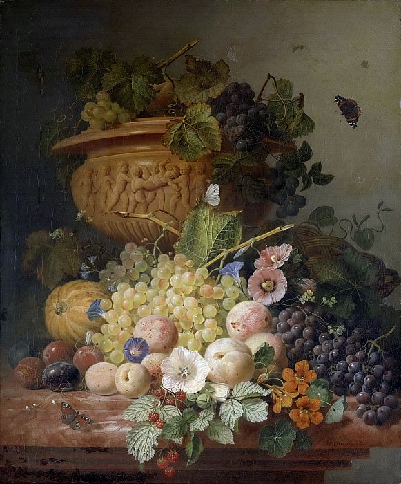 �����������: ����� 2 - Eelkema, Eelke Jelles -- Stilleven met bloemen en vruchten, 1824
