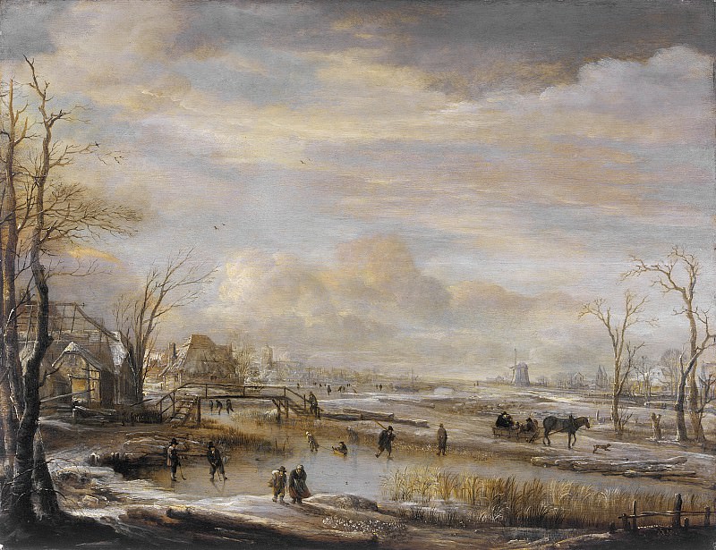 LACMA (Лос-Анжелес) - Aert van der Neer - Frozen River with a Footbridge