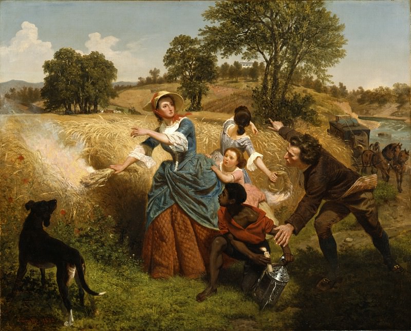 Emanuel Gottlieb Leutze - Mrs. Schuyler Burning Her Wheat Fields on the Approach of the British. LACMA (-)