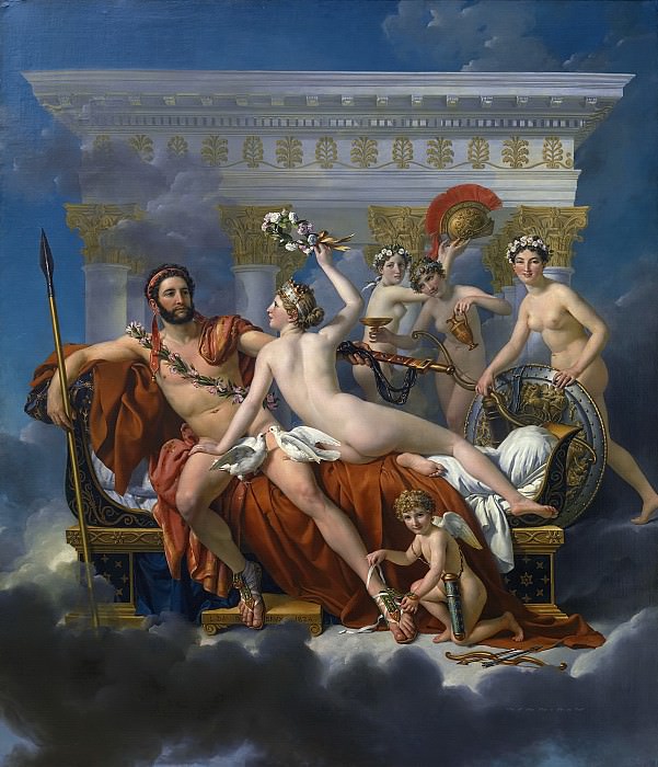 DAVID Jacques Louis Mars Disarmed by Venus and the Three Graces, : David, Jacques-Louis