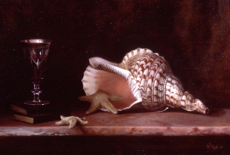 Still Life with Conch Shell Starfish and a Glass of Wine, : Hyde, Maureen ( Hyde)