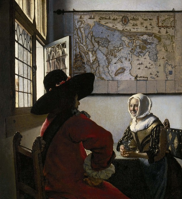   : Vermeer Officer And Laughing Girl, : Vermeer, Johannes