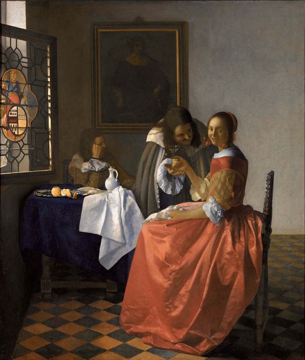  : Vermeer The girl with wineglass, 1659-60, 78x67 cm, Herzog A, : Vermeer, Johannes