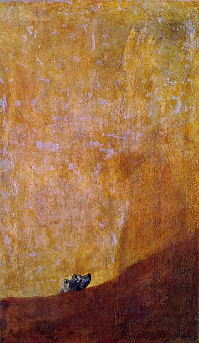 Goya The dog, 1820-23, 134x80 cm, Oil on plaster remounted o, Artist: Goya y Lucientes, Francisco De