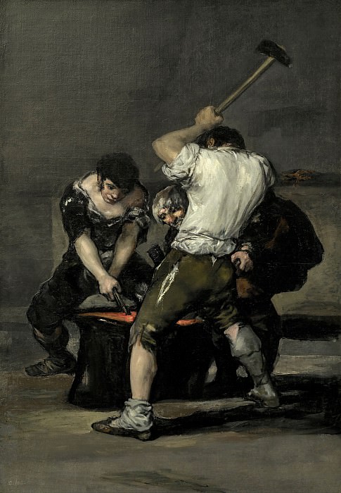 The Forge. (c.1815-1820, 181.6x125.1 cm, Frick coll. NY), Artist: Goya y Lucientes, Francisco De