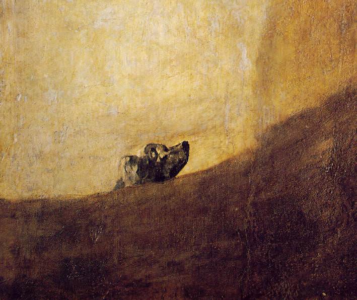 Goya The dog, 1820-23, 134x80 cm, Detalj, Oil on plaster rem, Artist: Goya y Lucientes, Francisco De