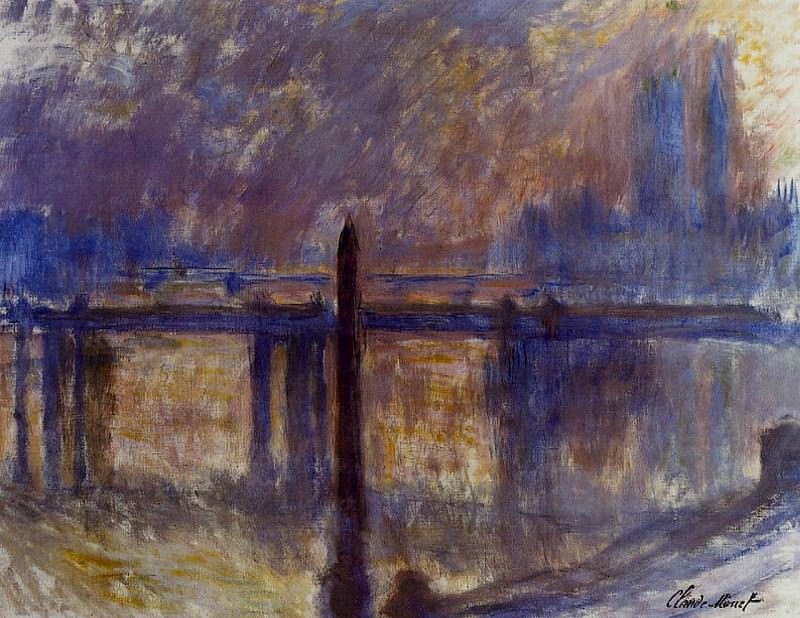   - Charing Cross Bridge, Cleopatra’s Needle, 1899-1901.   - Monet 