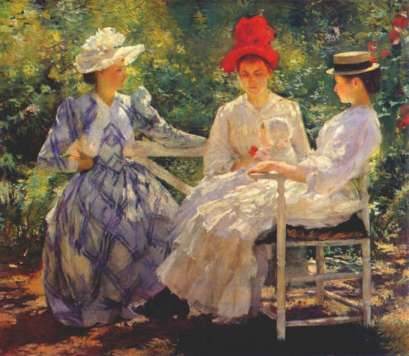 tarbell three sisters (a study in june sunlight) 1890. ,  