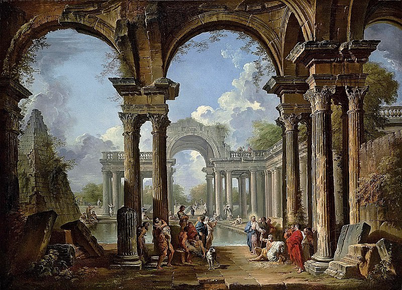    - An architectural capriccio with Christ at the Pool of Bethesda