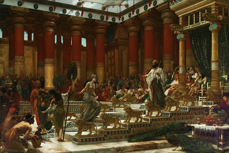 The Visit of the Queen of Sheba to King Solomon oil on canvas painting by Edward Poynter 1890 Art Gallery of New South Wales. Edward John Poynter