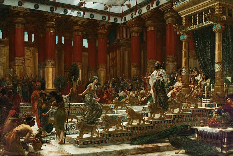 The Visit of the Queen of Sheba to King Solomon oil on canvas painting by Edward Poynter 1890 Art Gallery of New South Wales. Edward John Poynter