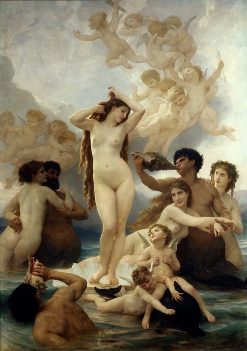 Адольф Уильям Бугро - Рождение Венеры (1879) 300 х 218 см, Музей д’Орсэ, Париж. Бугро, Адольф Вильям