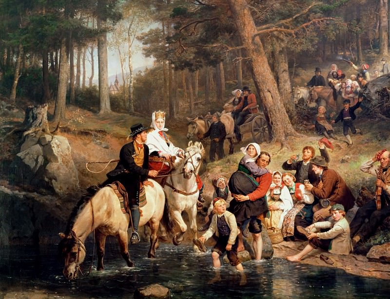 The Wedding Trek. Adolph Tidemand