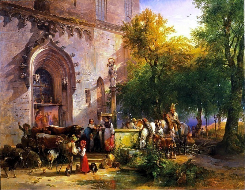 ������� Gauermann - Gauermann Friedrich Der Dorfbrunn