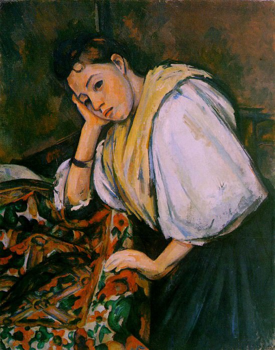   : CeZANNE YOUNG ITALIAN GIRL RESTING ON HER ELBOW,C.1900, COLL, : Cezanne, Paul