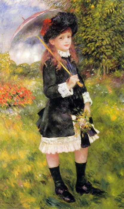 Girl with a Parasol (also known as Aline Nunes)  -  1883. Пьер Огюст Ренуар - Pierre-Auguste Renoir (1841-1919)