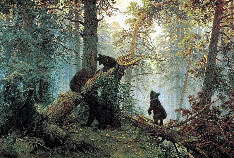 Шишкин Иван Иванович (1832-1898) - Утро в сосновом лесу
