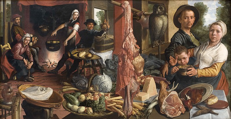Pieter Aertsen - The Fat Kitchen. An Allegory, 1508-75, : , (SMK) ( () ) , (SMK) ( Gallerix.ru)