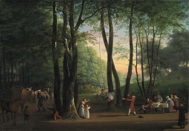 Jens Juel (1745-1802) - The Dancing Glade at Sorgenfri North of Copenhagen, c. 1800, : , (SMK) ( () ) , (SMK) ( Gallerix.ru)
