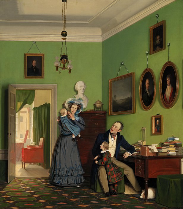 Wilhelm Bendz (1804-28) - The Waagepetersen Family. (1830), : , (SMK) ( () ) , (SMK) ( Gallerix.ru)