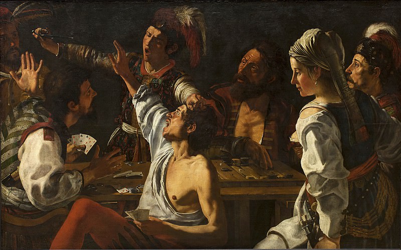 Theodoor Rombouts (1597-1637) - Card and Backgammon Players. Fight over Cards, C. 1620-30, : , (SMK) ( () ) , (SMK) ( Gallerix.ru)