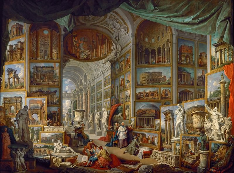 Partea 1 Louvre - Panini, Giovanni Paolo (Piacenza 1691-1765 Roma) - galerie cu vedere la Roma antică
