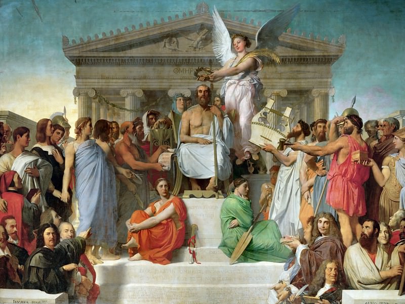 Partea 1 Louvre - Ingres, Jean-Auguste-Dominique (Montauban 1780-1867 Paris) - apoteoza Homer