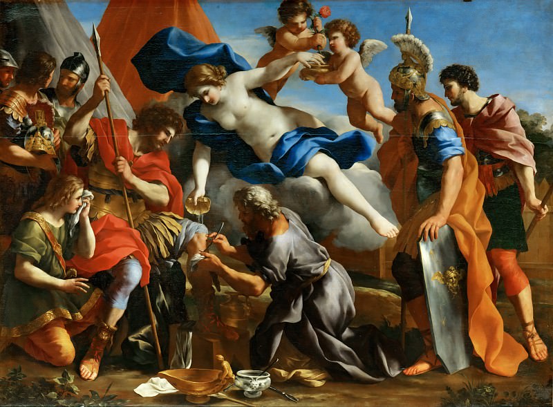 Partea 1 Louvre - Romanelli, Giovanni Francesco (Viterbo 1610-1662) - Venus arunca balsam de miracol pe rana E