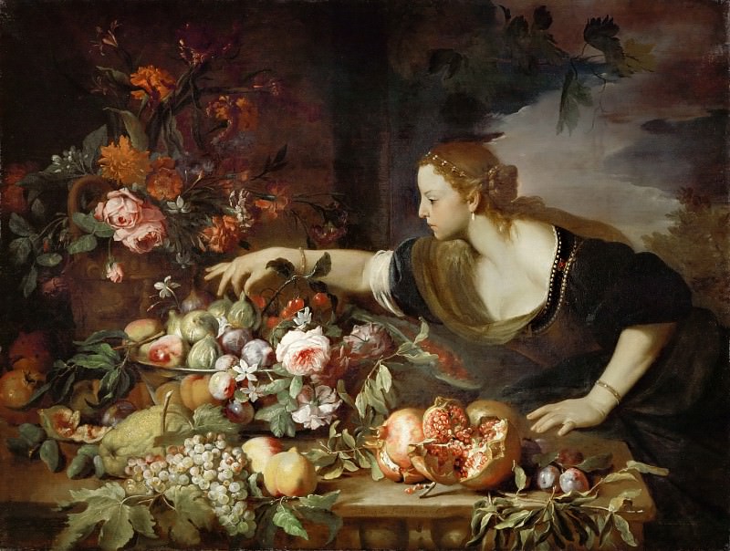 Partea 1 Louvre - Brueghel, Abraham (Antwerp 1631-1697 Napoli) - beneficiarul unei fructe femeie
