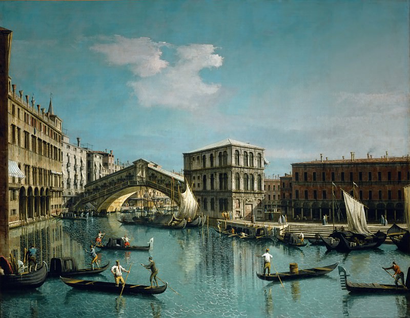 Partea 1 Louvre - Canaletto (Veneția 1697 - 1768) - Venetia - Podul Rialto