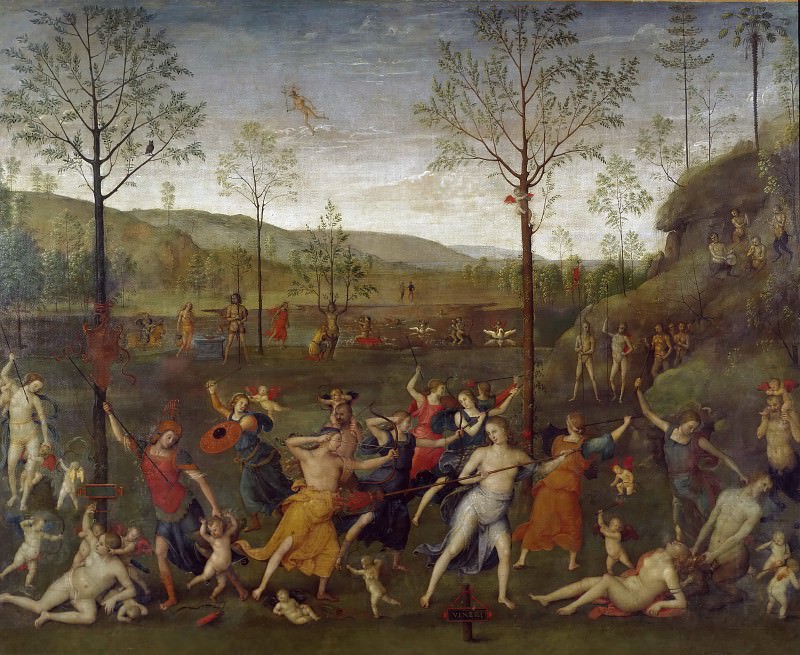 Partea 1 Louvre - Perugino, Pietro (1450 Citta della Pieve - Perugia 1523) - Bătălia de dragoste și Castitate