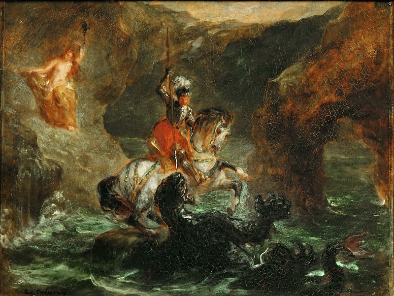 Partea 1 Louvre - Delacroix, Eugene (1798 Charenton-Saint-Maurice - 1863 Paris) - Perseus salvează Andromeda