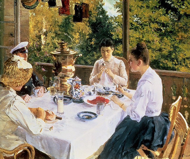 Коровин Константин Алексеевич (1861-1939) - За чайным столом