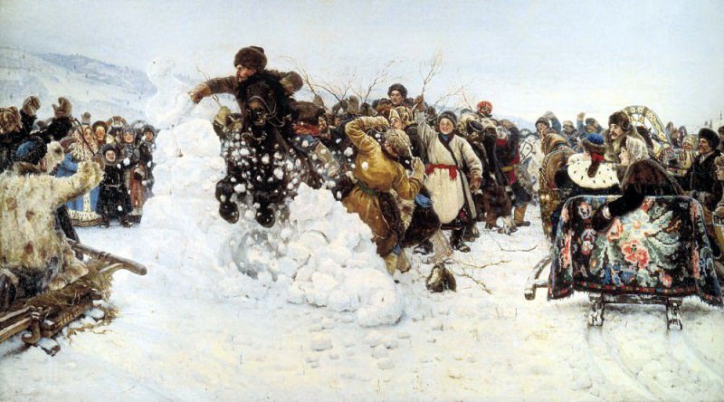 Taking a snow town. 1891. Vasily Ivanovich Surikov