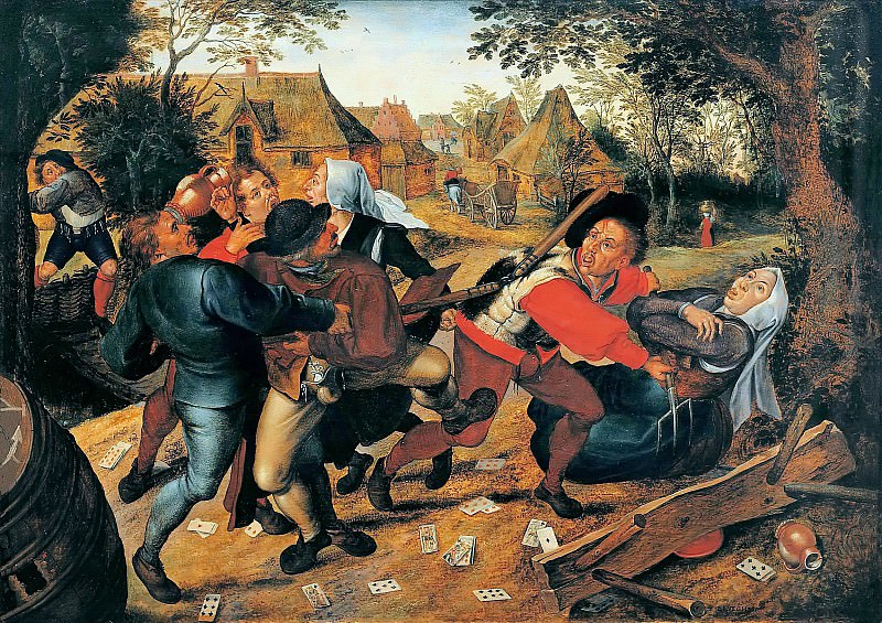 Питер Брейгель Младший. Драка картёжников. 1630