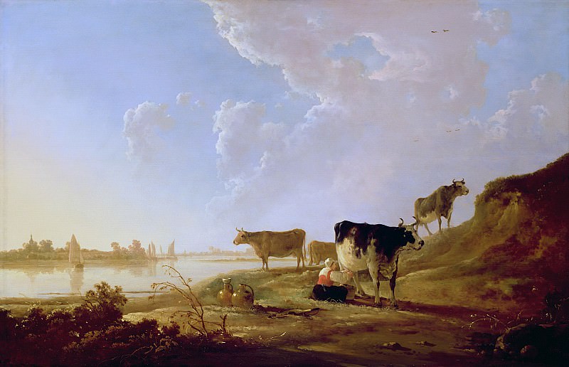 Коровы на берегу реки. Альберт Кёйп