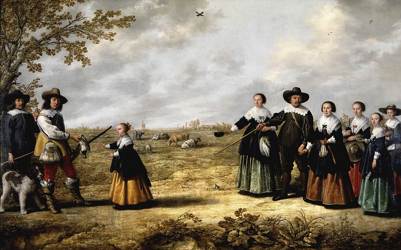 Семейный портрет на фоне пейзажа (совместно с Якобом Кейпом). Альберт Кёйп