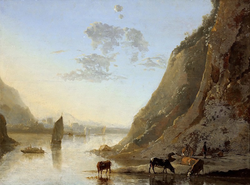 Речной берег с коровами. Альберт Кёйп