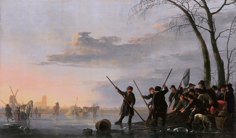 Рыбаки на льду Мааса. Альберт Кёйп