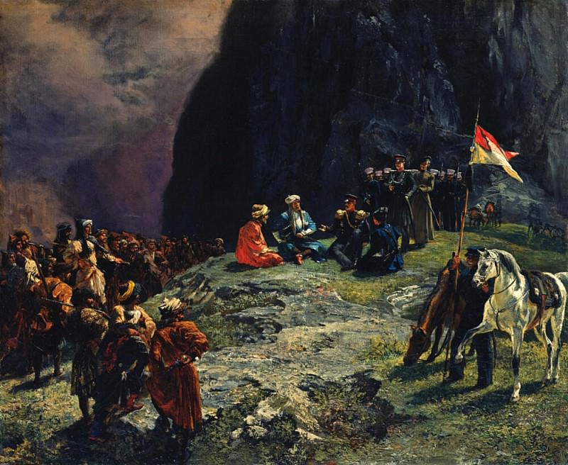 Встреча генерала Клюке фон Клюгенау и имама Шамиля в 1837 г.. Григорий Григорьевич Гагарин