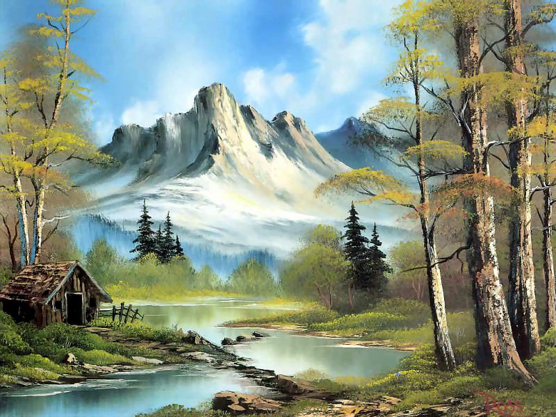 Bob Ross Csg030 Mountain Cabin Bob Ross