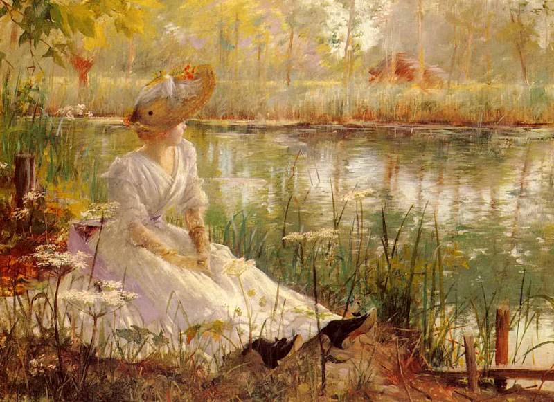Theriat Charles James A Beauty By A River. Чарльз Джеймс Териет