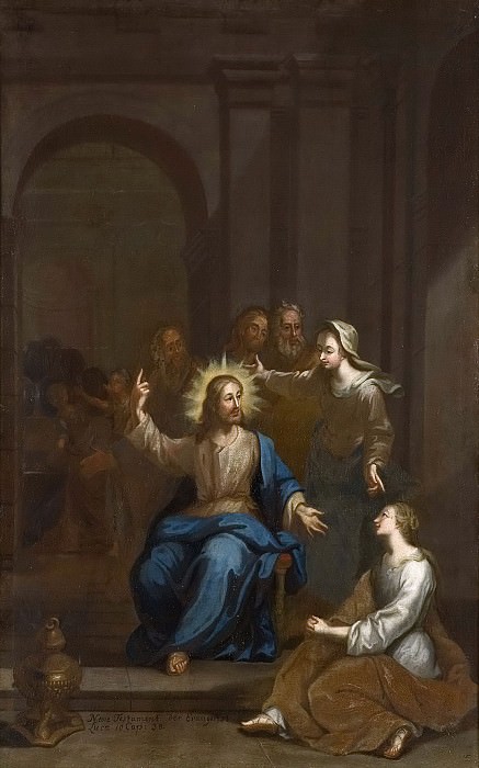 Christ with Martha and Mary. Unknown painters