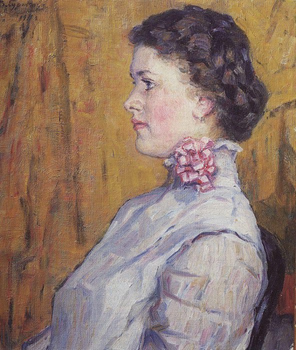 Портрет неизвестной на желтом фоне. 1911. Василий Иванович Суриков