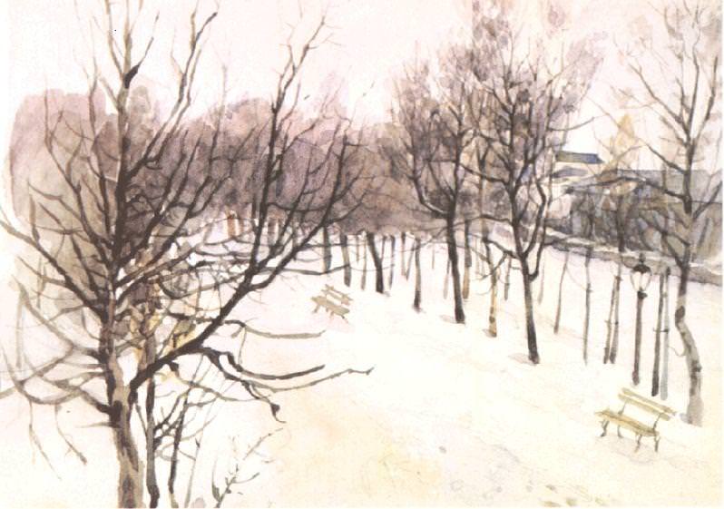 Зубовский бульвар зимой. 1880-1882. Василий Иванович Суриков