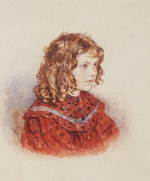 Портрет девочки в красном платье. Не позднее 1896. Василий Иванович Суриков