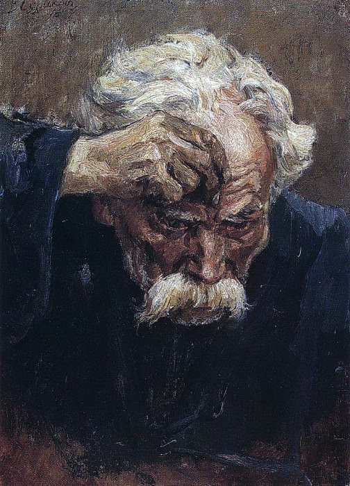 Голова крестящегося солдата. 1897. Василий Иванович Суриков