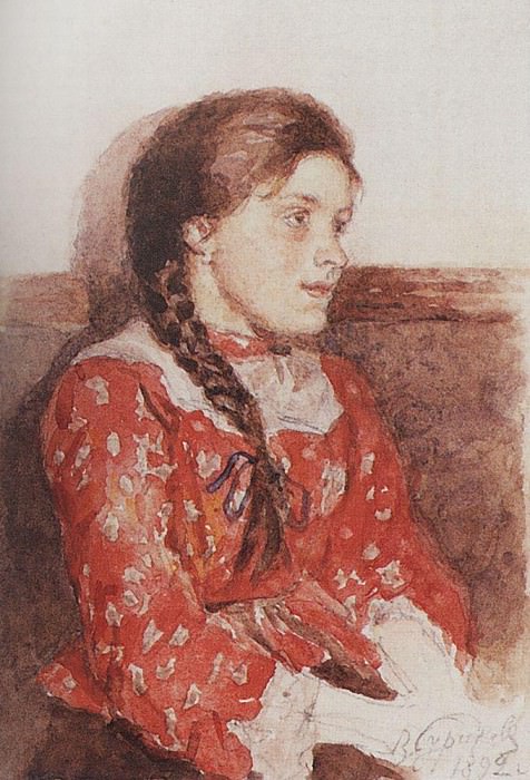 Девушка в красной кофте. 1892. Василий Иванович Суриков
