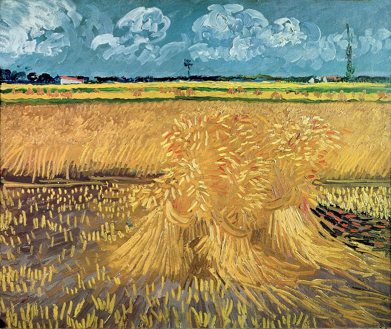 Wheat Field With Sheaves Vincent Van Gogh