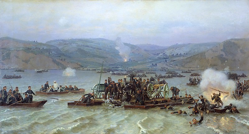 Russian army crossing over the Danube at Zimnitsa, June 15 